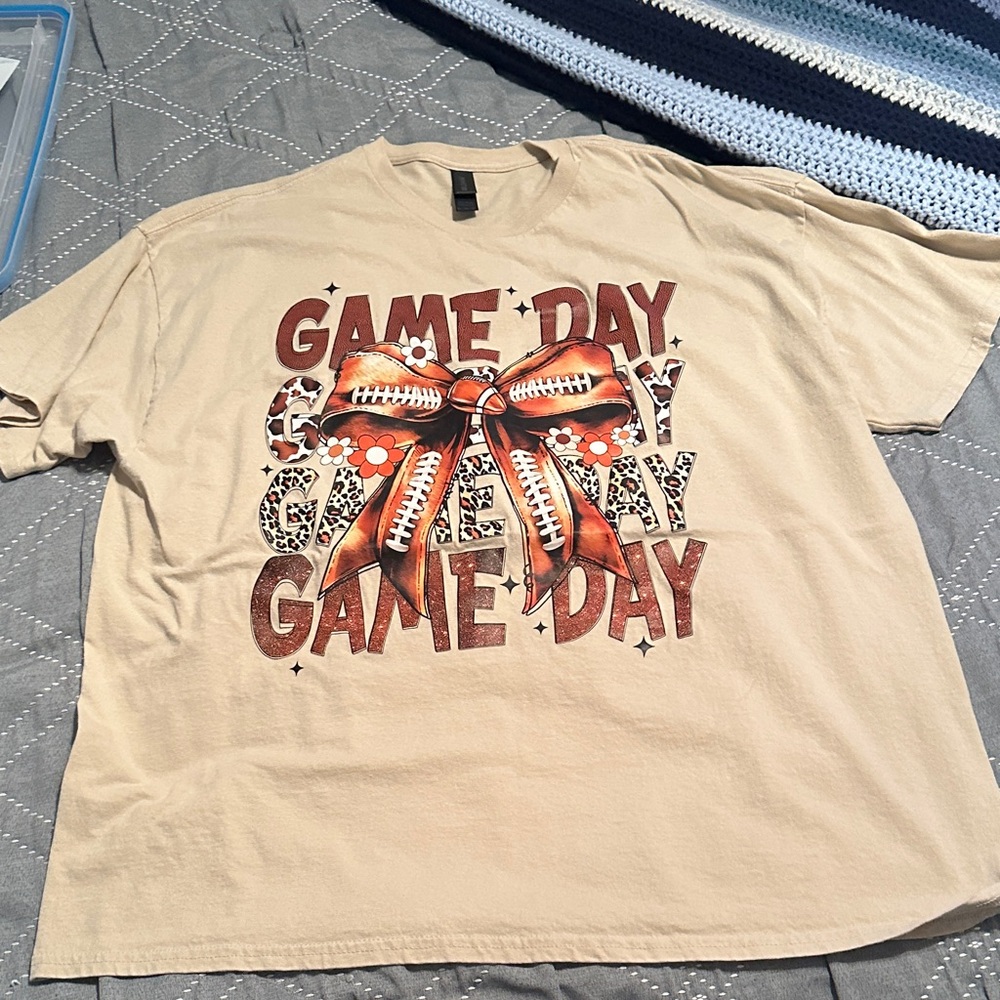 Gildan Beige Game Day T-Shirt